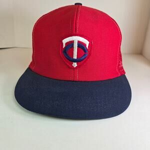 Vintage Minnesota Twins TC Logo Trucker Hat Red Mesh Snapback MLB